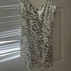Revolve sparkle cheetah mini dress size L